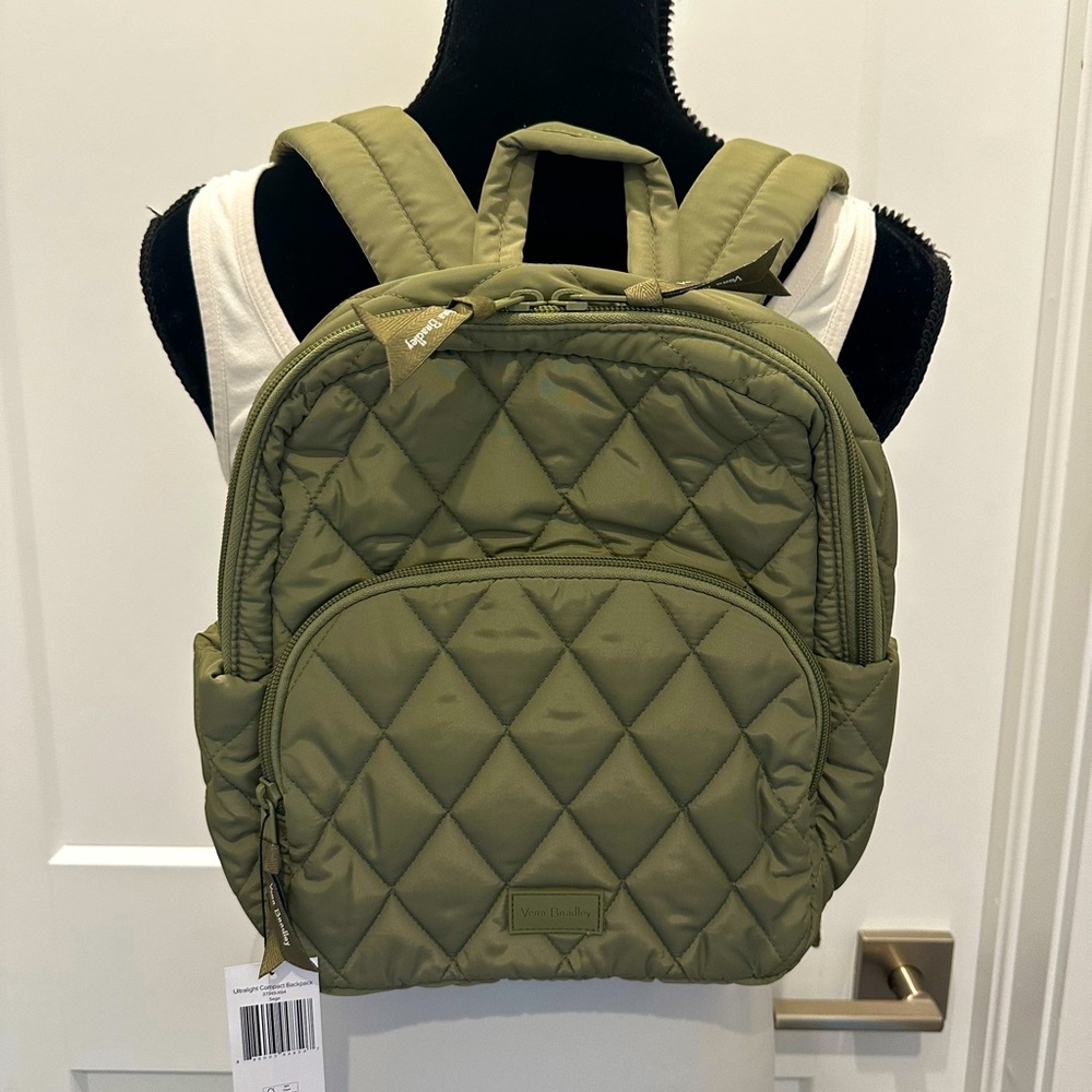 Vera Bradley Olive Green Quilted Backpack